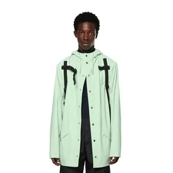 NWT Rains Long Jacket in Mineral, Unisex Size XL - Picture 3 of 8